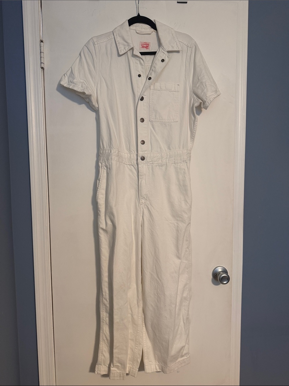 Levi’s - White Short-Sleeve Cotton Jumpsuit, size S